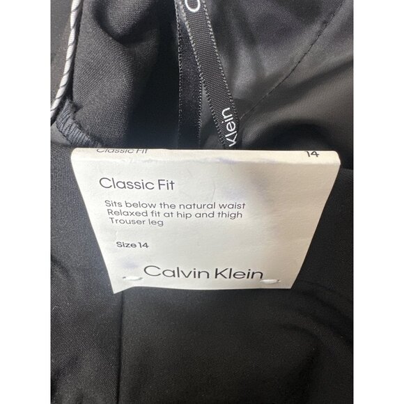 Calvin Klein Womens Classic Fit Black Trousers Pants 14  Relaxed Hip & Thighs - Picture 6 of 9